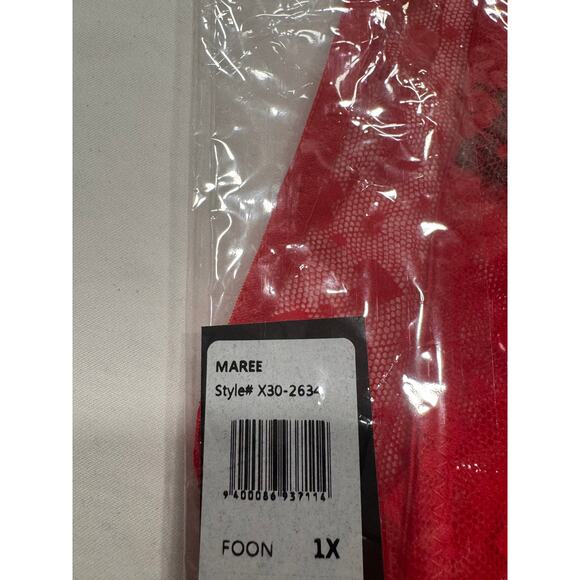 NEW Frederick's of Hollywood Maree Lace Panties Size 1X Red Hearts Love NWT - Picture 7 of 7